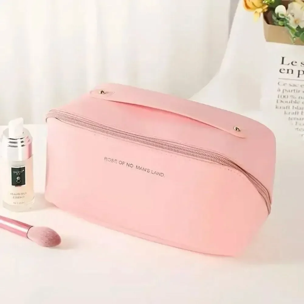 NWT Gorgeous Big Pink Multi Compartments Travel Organizer Makeup Cosmetics Bag